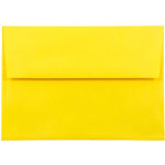 JAM Paper Booklet Invitation Envelopes, A8, Gummed Seal, 30% Recycled, Yellow, Pack Of 25