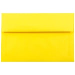 JAM Paper Booklet Invitation Envelopes, A10, Gummed Seal, 30% Recycled, Yellow, Pack Of 25