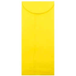 JAM Paper Policy Envelopes, #12, Gummed Seal, 30% Recycled, Yellow, Pack Of 25