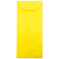 JAM Paper Policy Envelopes, #14, Gummed Seal, 30% Recycled, Yellow, Pack Of 25