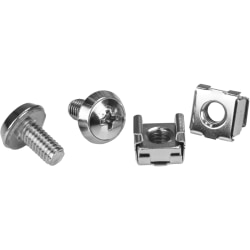 StarTech.com M6 Mounting Screws & Cage Nuts For Server Rack Cabinet, Pack Of 100