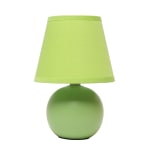 Simple Designs  Mini Ceramic Globe Table Lamp, 8.66inH, Green