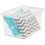 IRIS Deep Modular Snap-tight Lid Clear Box - External Dimensions: 24in Length x 16.3in Width x 14in Height - 17 gal - Stackable - Clear - For Blanket, Comforter - 6 / Carton