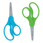 Westcott Hard Handle Kids Value Scissors, 5in, Pointed, Assorted Colors, Pack Of 2