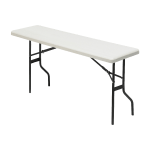 Iceberg Resin Folding Table, 60inW x 18inD, Platinum/Black