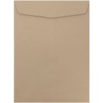 JAM Paper Open-End 10in x 13in Catalog Envelopes, Gummed Closure, Brown, Pack Of 10 Envelopes