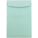 JAM Paper Open-End 6in x 9in Catalog Envelopes, Gummed Closure Aqua, Pack Of 25