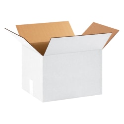 Partners Brand White Corrugated Boxes 15in x 12in x 10in, Bundle of 25