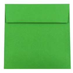 JAM Paper Color Square Invitation Envelopes, 6 1/2in x 6 1/2in, Gummed Seal, 30% Recycled, Green, Pack Of 25