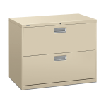 HON Brigade 600 36inW x 19-1/4inD Lateral 2-Drawer File Cabinet, Putty