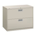 HON Brigade 600 36inW x 19-1/4inD Lateral 2-Drawer File Cabinet, Light Gray