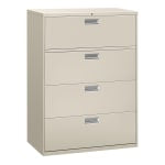 HON Brigade 600 36inW x 19-1/4inD Lateral 4-Drawer File Cabinet, Light Gray