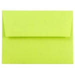 JAM Paper Booklet Invitation Envelopes, A2, Gummed Seal, Ultra Lime, Pack Of 25