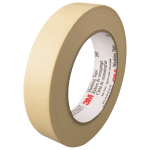 3M 203 Masking Tape, 3in Core, 1in x 180ft, Natural, Pack Of 36