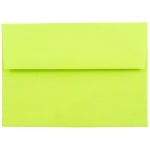 JAM Paper Booklet Invitation Envelopes, A6, Gummed Seal, Lime Green, Pack Of 25