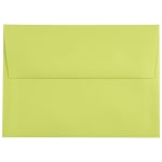 JAM Paper Booklet Invitation Envelopes, A7, Gummed Seal, Lime Green, Pack Of 25