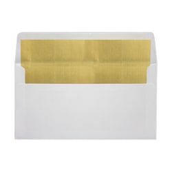 LUX Photo Greeting Foil-Lined Invitation Envelopes, A7, Peel & Stick Closure, White/Gold, Pack Of 500