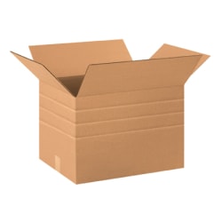 Partners Brand Multi-Depth Corrugated Boxes, 20in x 12in x 12in, Kraft, Bundle of 20