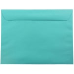 JAM Paper Booklet Envelopes, 9in x 12in, Gummed Seal, 30% Recycled, Sea Blue, Pack Of 25