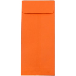 JAM Paper Policy Envelopes, #11, Gummed Seal, 30% Recycled, Orange, Pack Of 25