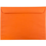 JAM Paper Booklet Envelopes, 9in x 12in, Gummed Seal, 30% Recycled, Orange, Pack Of 25