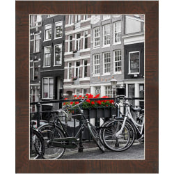 Amanti Art Wood Picture Frame, 25in x 21in, Matted For 16in x 20in, Cyprus Walnut