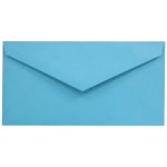 JAM Paper Booklet Envelopes, #7 3/4 Monarch, Gummed Seal, 30% Recycled, Blue, Pack Of 25