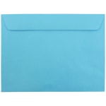 JAM Paper Booklet Envelopes, 9in x 12in, Gummed Seal, 30% Recycled, Blue, Pack Of 25