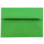 JAM Paper Booklet Envelopes, #4 Bar (A1), Gummed Seal, 30% Recycled, Dark Green, Pack Of 25