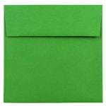 JAM Paper Color Square Invitation Envelopes, 6in x 6in, Gummed Seal, 30% Recycled, Green, Pack Of 25