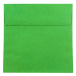 JAM Paper Color Square Invitation Envelopes, 8 1/2in x 8 1/2in, Gummed Seal, 30% Recycled, Green, Pack Of 25