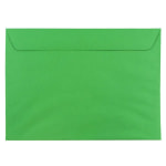 JAM Paper Booklet Envelopes, 9in x 12in, Gummed Seal, 30% Recycled, Green, Pack Of 25