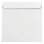 JAM Paper Square Invitation Envelopes, 12 1/2in x 12 1/2in, Gummed Seal, White, Pack Of 25