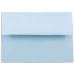 JAM Paper Booklet Envelopes, #4 Bar (A1), Gummed Seal, Light Baby Blue, Pack Of 25