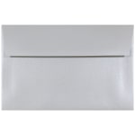 JAM Paper Booklet Invitation Envelopes, A9, Gummed Seal, Pearlized Elegance Metallic Silver, Pack Of 25