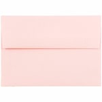 JAM Paper Booklet Envelopes, #4 Bar (A1), Gummed Seal, Light Baby Pink, Pack Of 25