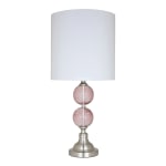 LumiSource Ornaments Contemporary Accent Lamp, 22inH, White Shade/Cameo Rose Base