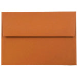 JAM Paper Booklet Envelopes, #4 Bar (A1), Gummed Seal, Dark Orange, Pack Of 25