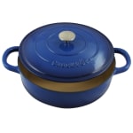 Crock-Pot Artisan Enameled 5-Quart Cast Iron Braiser Pan, Sapphire Blue