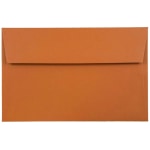 JAM Paper Booklet Invitation Envelopes, A8, Gummed Seal, Dark Orange, Pack Of 25