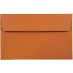 JAM Paper Booklet Invitation Envelopes, A9, Gummed Seal, Dark Orange, Pack Of 25