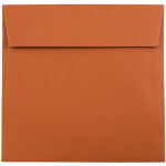 JAM Paper Color Square Invitation Envelopes, 6in x 6in, Gummed Seal, Dark Orange, Pack Of 25