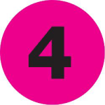 Tape Logic Fluorescent Pink - "4in Number Labels 2in, DL6772, Roll of 500