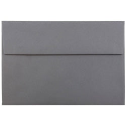 JAM Paper Booklet Invitation Envelopes, A8, Gummed Seal, Dark Gray, Pack Of 25