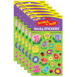 Eureka Sticker Books, Stars & Smiles Sparkle, 268 Stickers Per Book, Pack Of 6 Books