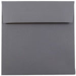 JAM Paper Color Square Invitation Envelopes, 6in x 6in, Gummed Seal, Dark Gray, Pack Of 25