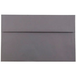 JAM Paper Booklet Invitation Envelopes, A10, Gummed Seal, Dark Gray, Pack Of 25