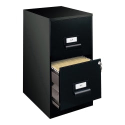 Lorell Essentials 22inD Vertical 2-Drawer Mobile Pedestal File Cabinet, Espresso