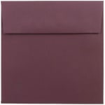 JAM Paper Color Square Invitation Envelopes, 6in x 6in, Gummed Seal, Burgundy, Pack Of 25