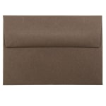 JAM Paper Booklet Envelopes, #4 Bar (A1), Gummed Seal, 100% Recycled, Chocolate Brown, Pack Of 25